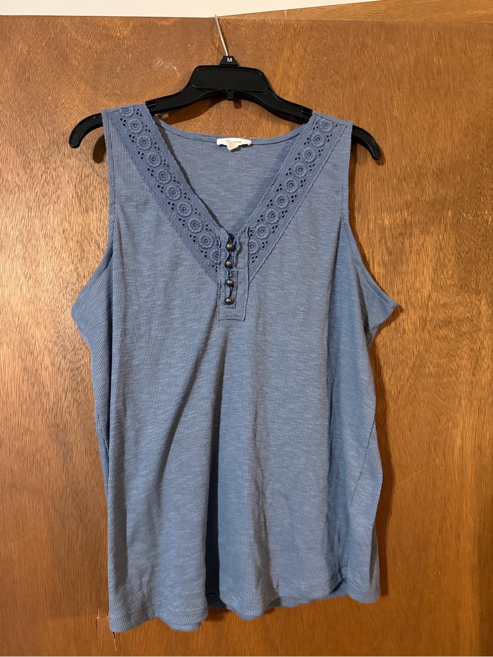 Maurices Slate Blue Lace-Trim Sleeveless Tank
